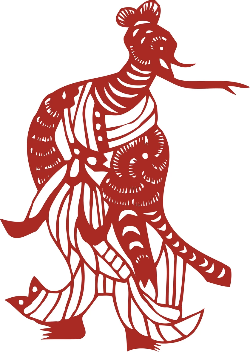 中国风中式传统喜庆民俗人物动物窗花剪纸插画边框AI矢量PNG素材【460】
